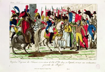 1815年にエルバから帰国したナポレオン（1769-1821）を称賛するパリの人々